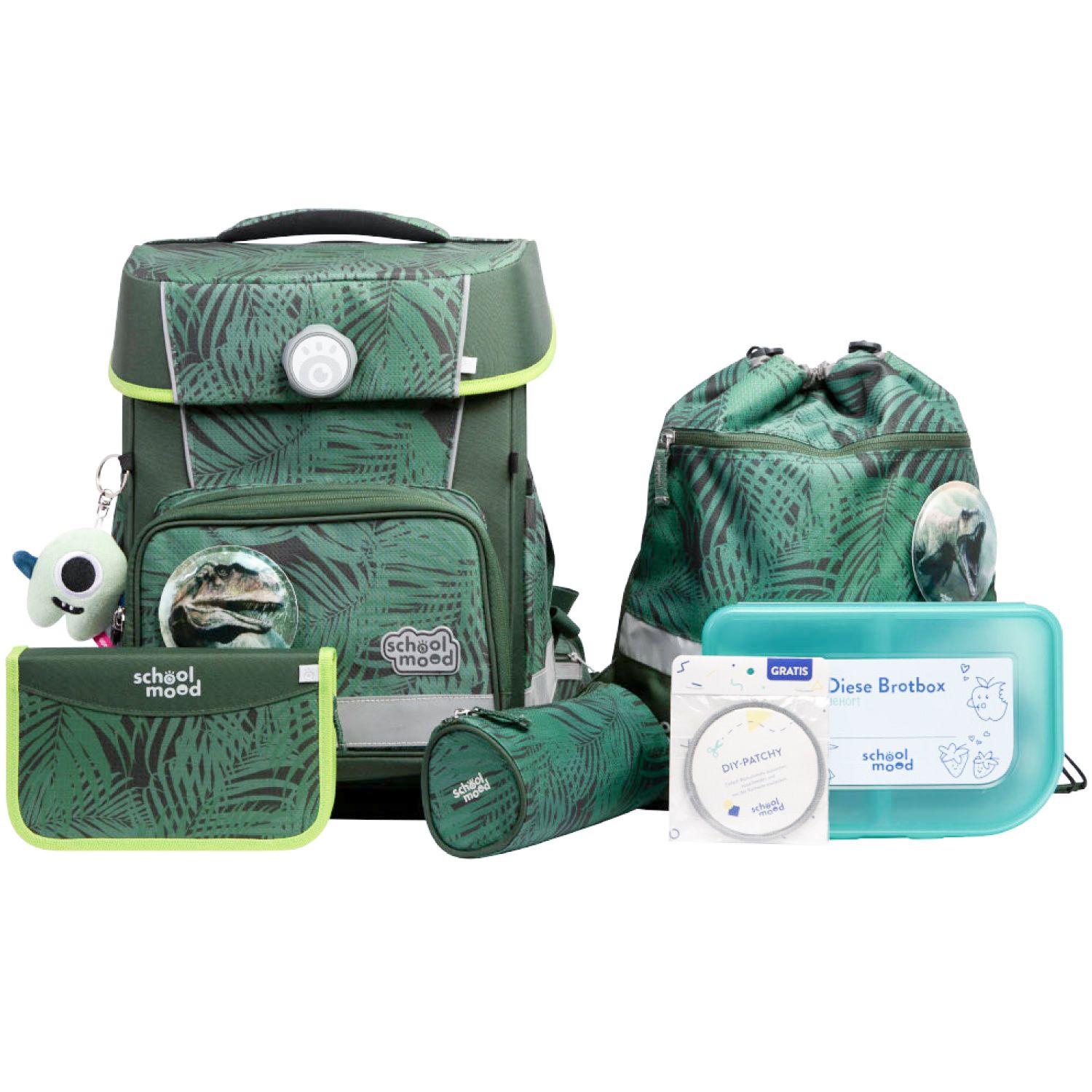 School-Mood Champion Pro 7-tlg. Schulranzenset 2025 Daniel (Dinosaurier)