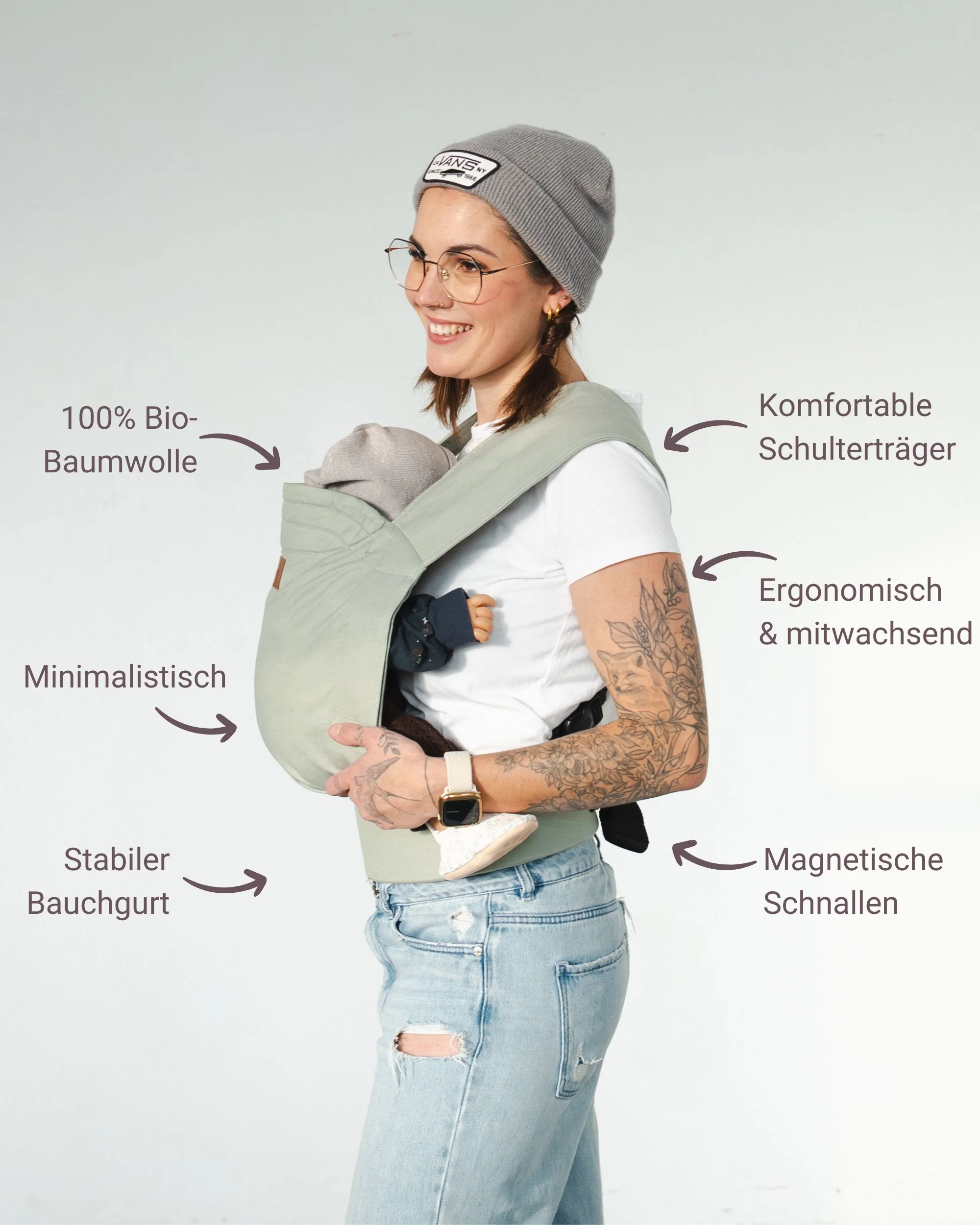 Qookie Vario Vollschnallentragehilfe Salvia