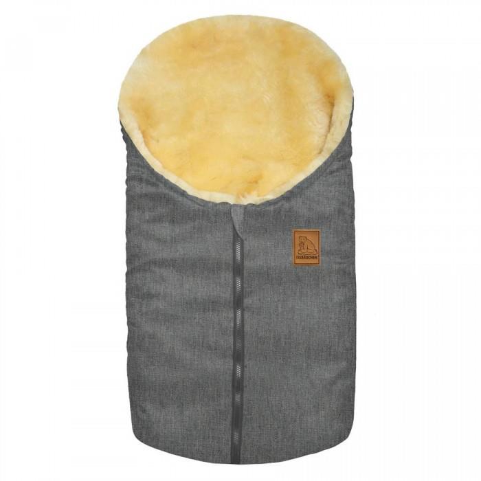 Heitmann Felle - Kleine Lammfellfußsäcke Serie “Eisbärchen” - grau-meliert