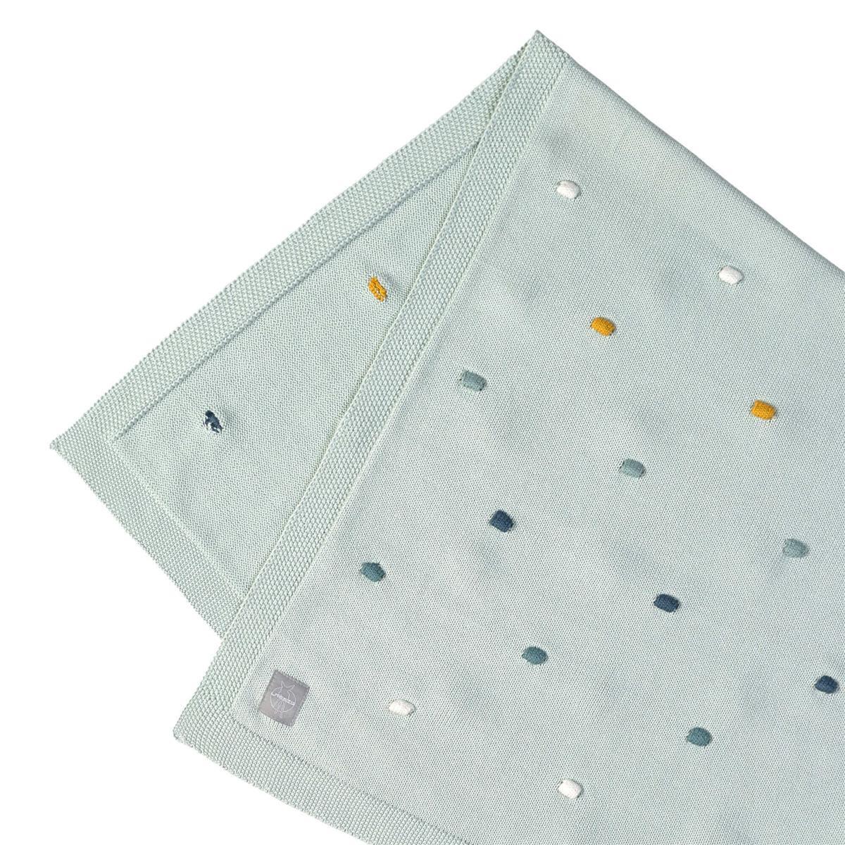 Lässig Babydecke Bio-Baumwolle 80x100 Dots light mint