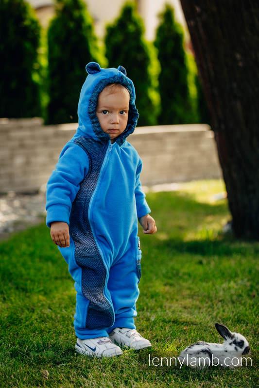 Lenny Lamb Fleeceoverall Gr. 74 Türkis mit Little Herringbone Illusion