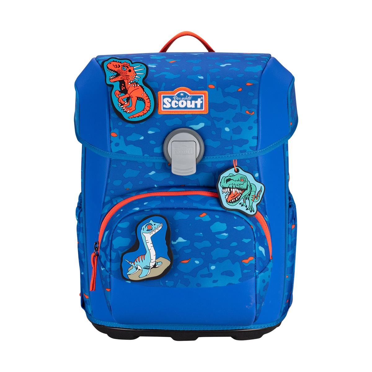 Scout Schulranzen-Set Neo 4.tlg. Exklusiv Superflash Blue Dino