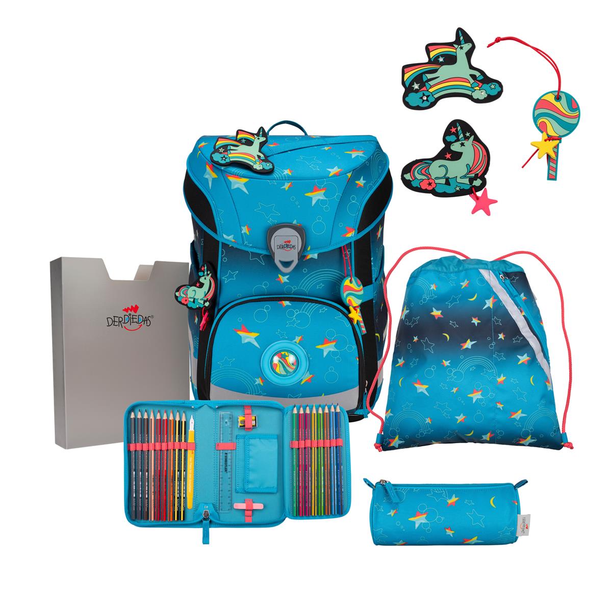 Der Die Das Schulranzen-Set Ergoflex Easy 2025 tlg. LED Rainbow Star