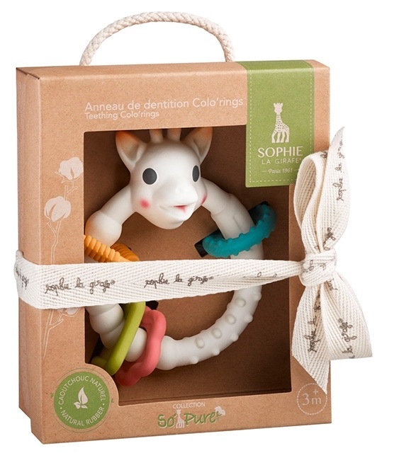 SOPHIA LA Girafe So'Pure - Beißring Colo'rings / Naturkautschuk weiß