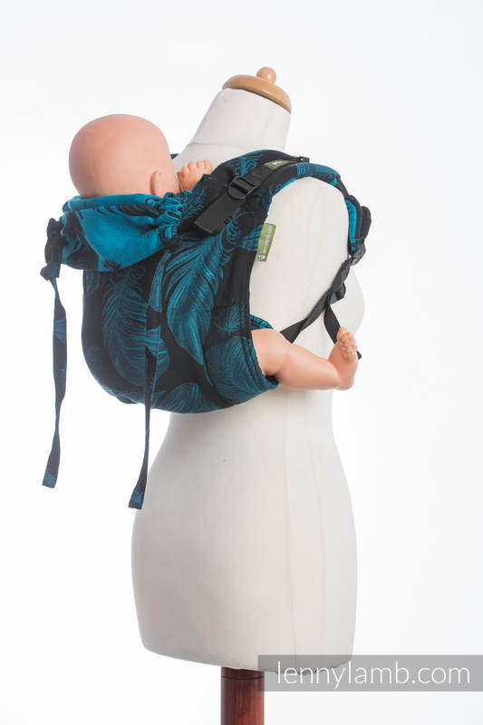 Lenny Lamb Onbuhimo Standard - Feathers türkis & schwarz Lenny Lamb Onbuhimo Standard - Feathers türkis & schwarz