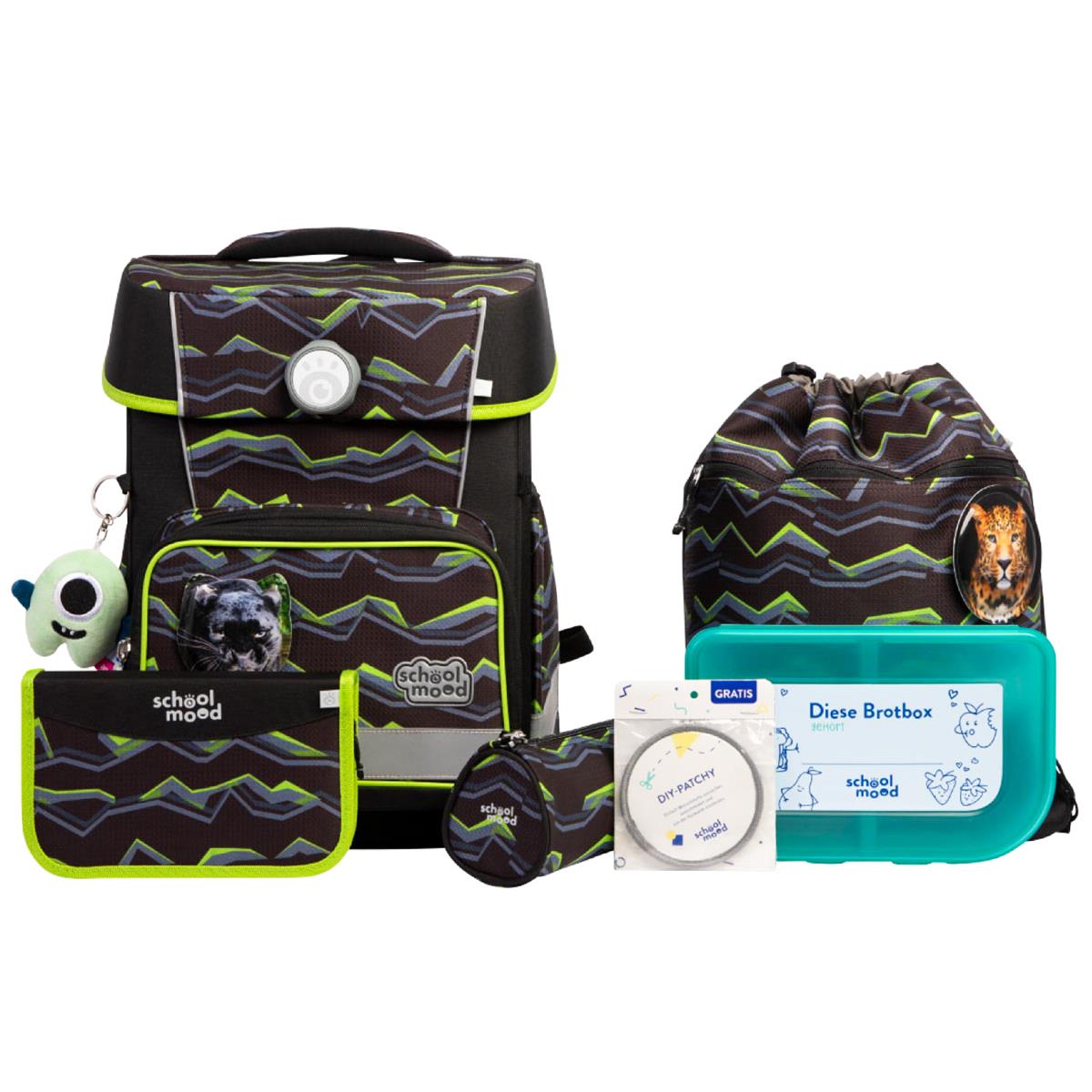 School-Mood Champion Pro Schulranzen-Set 2025/2026 7-tlg. Finn (Raubkatze)