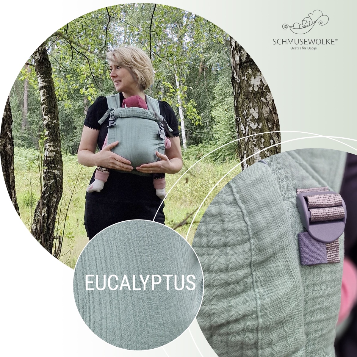 Schmusewolke Aurora Halfbuckle (50 - 86 cm / 12 Kilo) Eucalyptus Schmusewolke Aurora Halfbuckle (50 - 86 cm / 12 Kilo) Eucalyptus