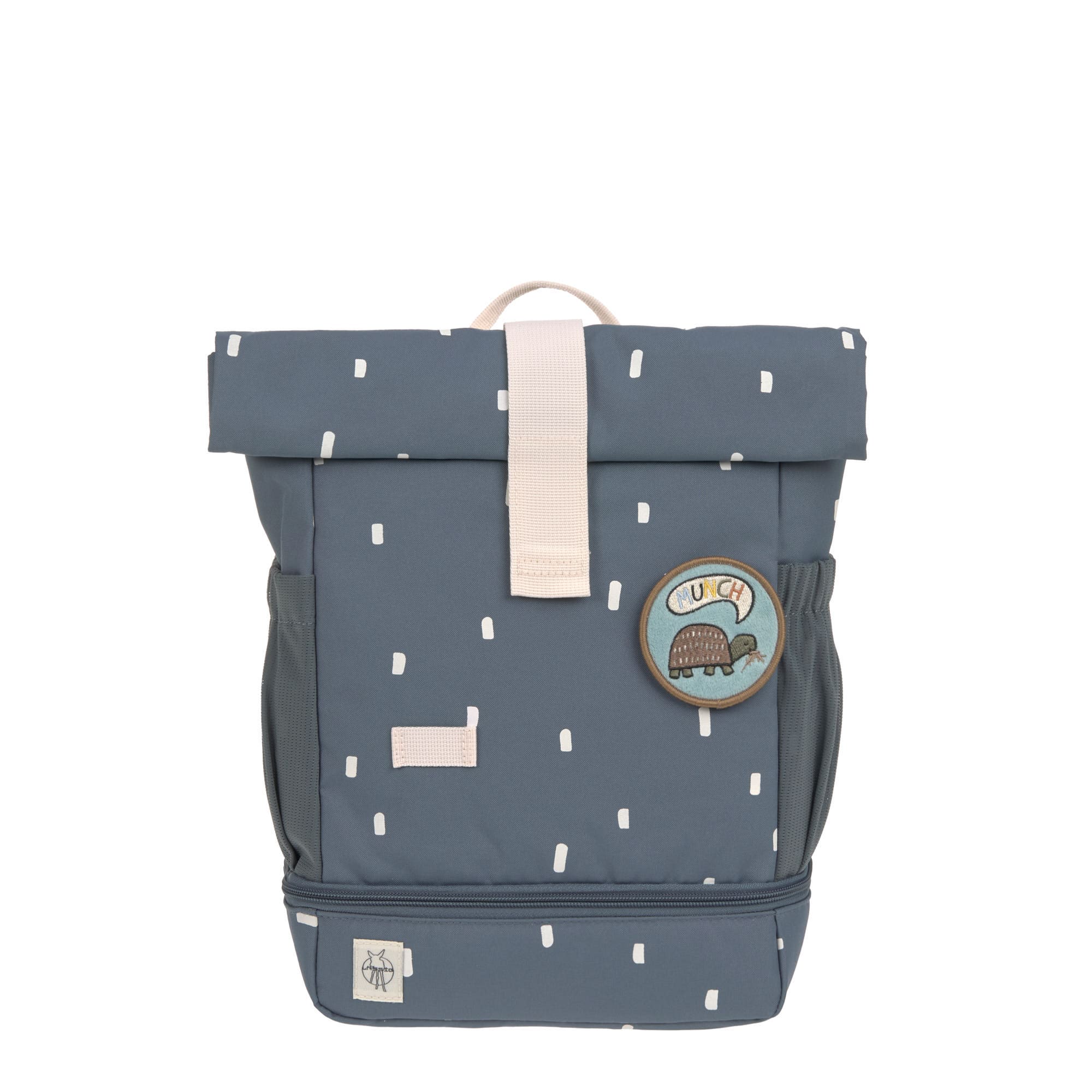 Lässig Kindergartenrucksack Rolltop Happy Prints, Dunkelblau