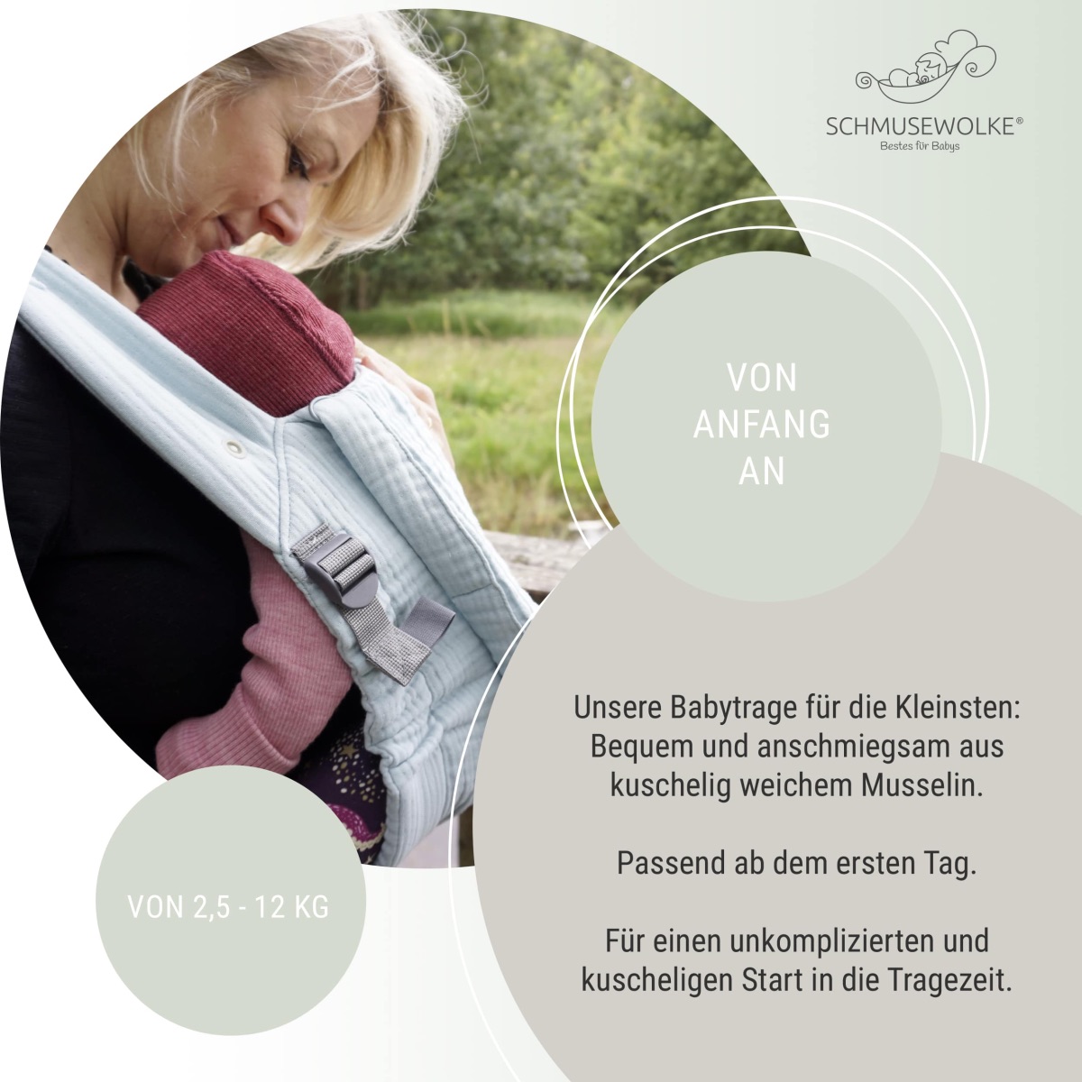 Schmusewolke Aurora Halfbuckle (50 - 86 cm / 12 Kilo) Breeze