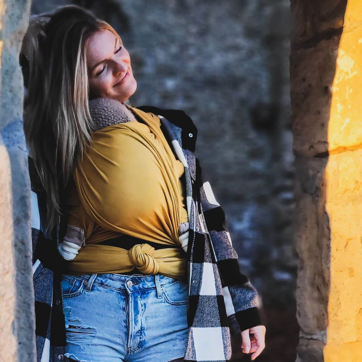 Hoppediz Tragetuch elastisch Curry