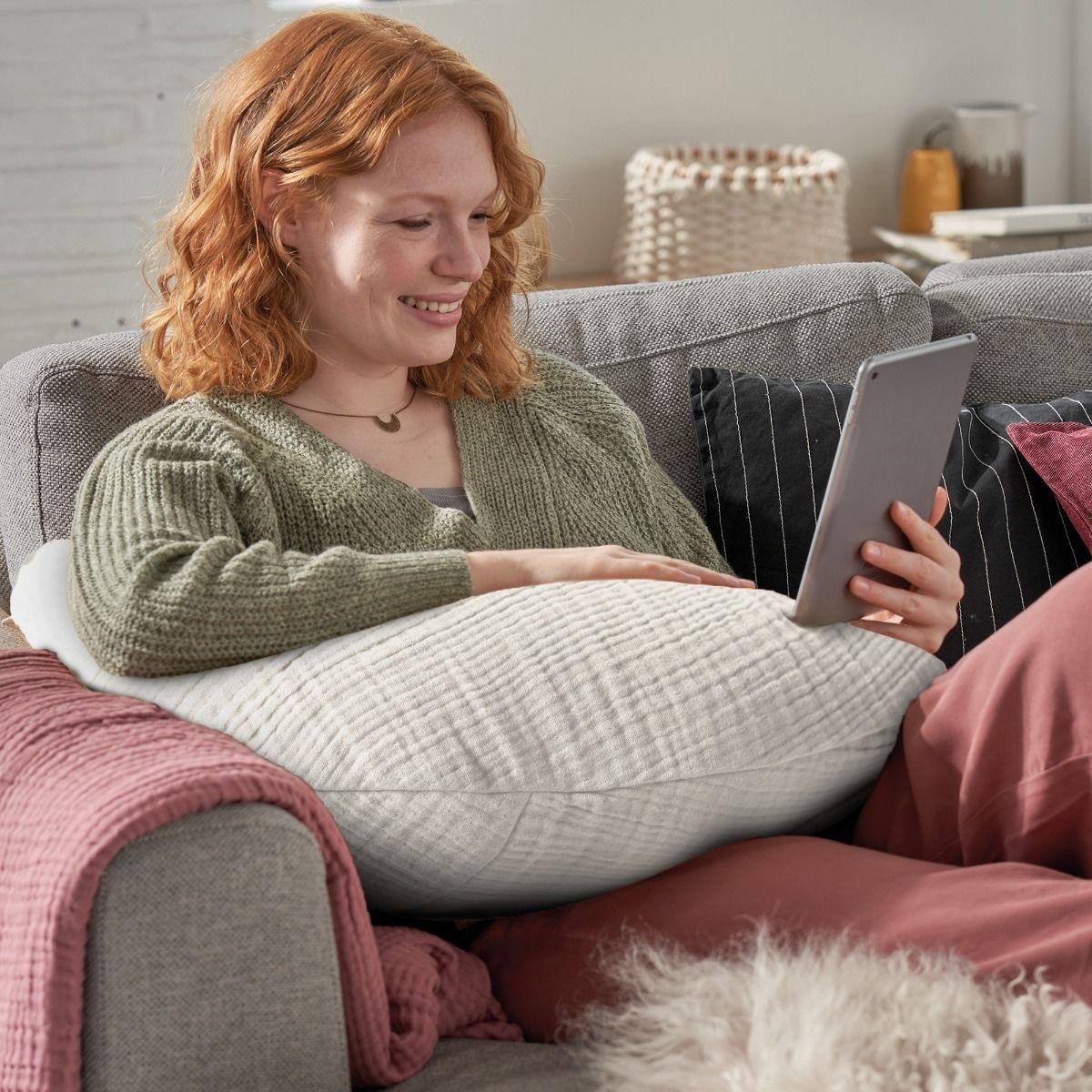 Theraline Stillkissen Musselinmond Lichtgrau