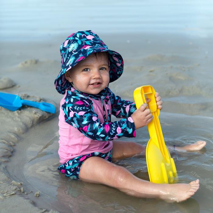 green sprouts Sonnenhut 2-4 Jahre UV50+ Navy Flamingos