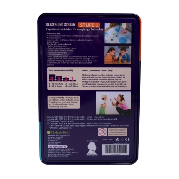 Fantasie4Kids Einstein Experimentierkasten Blasen und Schaum