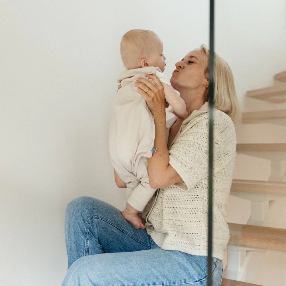 Emma & Noah Leinen Schlafsack mit Füßen 0.5 TOG 90cm Essential Beige