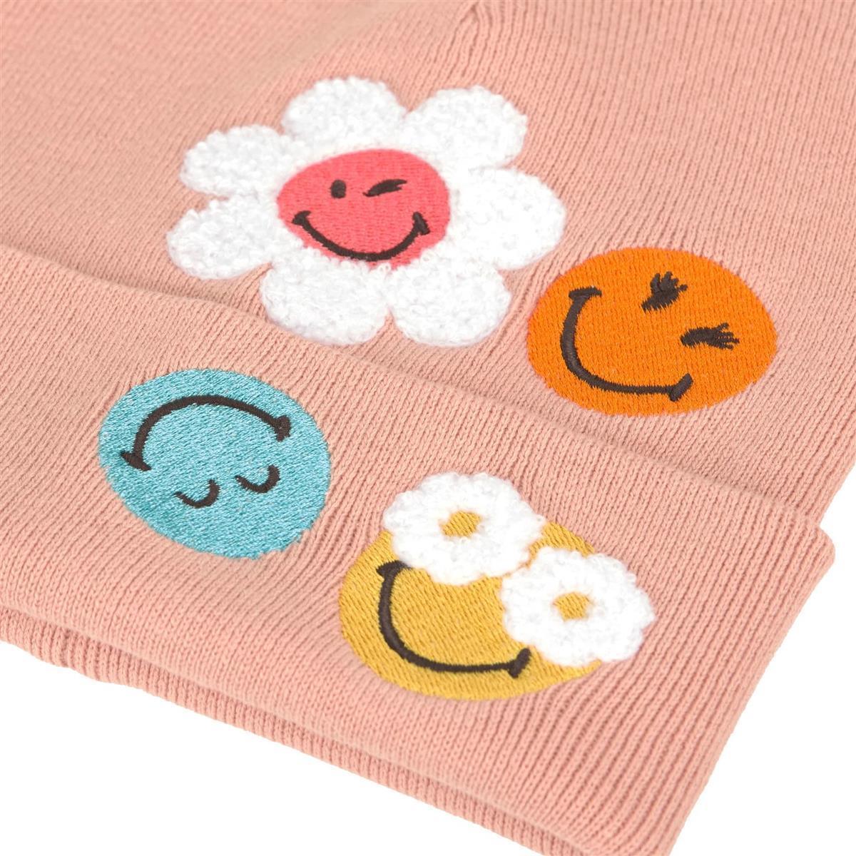 Lässig Mütze V-MASTER Beanie GOTS SmileyWorld® dusty rose 48-52