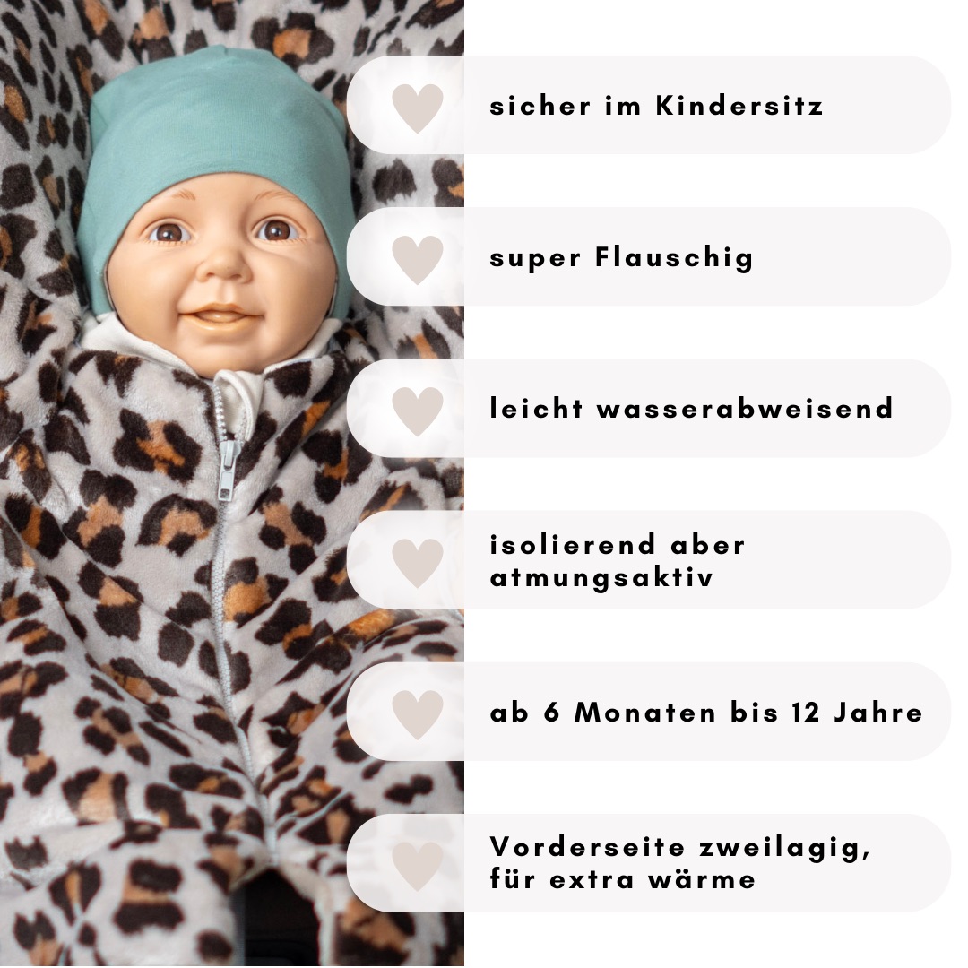Kikkifax Kindersitzponcho aus Fleece Leo Kikkifax Kindersitzponcho aus Fleece Leo