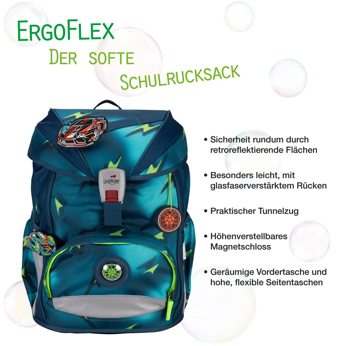 Der Die Das Schulranzen-Set Ergoflex 2025 5 tlg. Magic Light