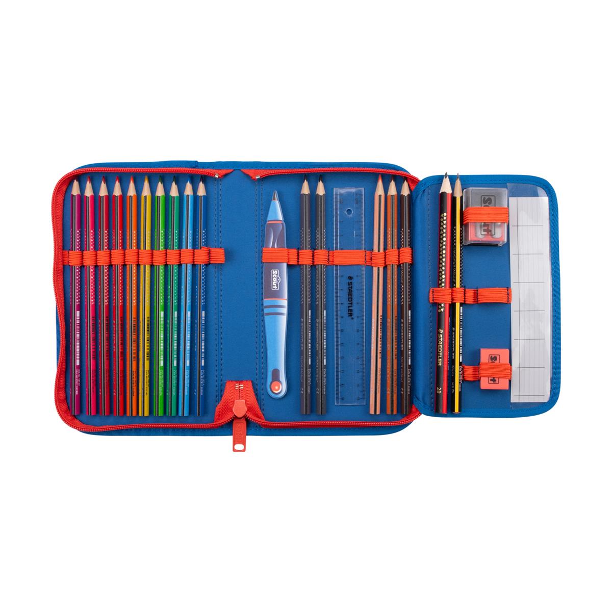 Scout Schulranzen-Set Neo 4.tlg. Exklusiv Superflash Blue Dino