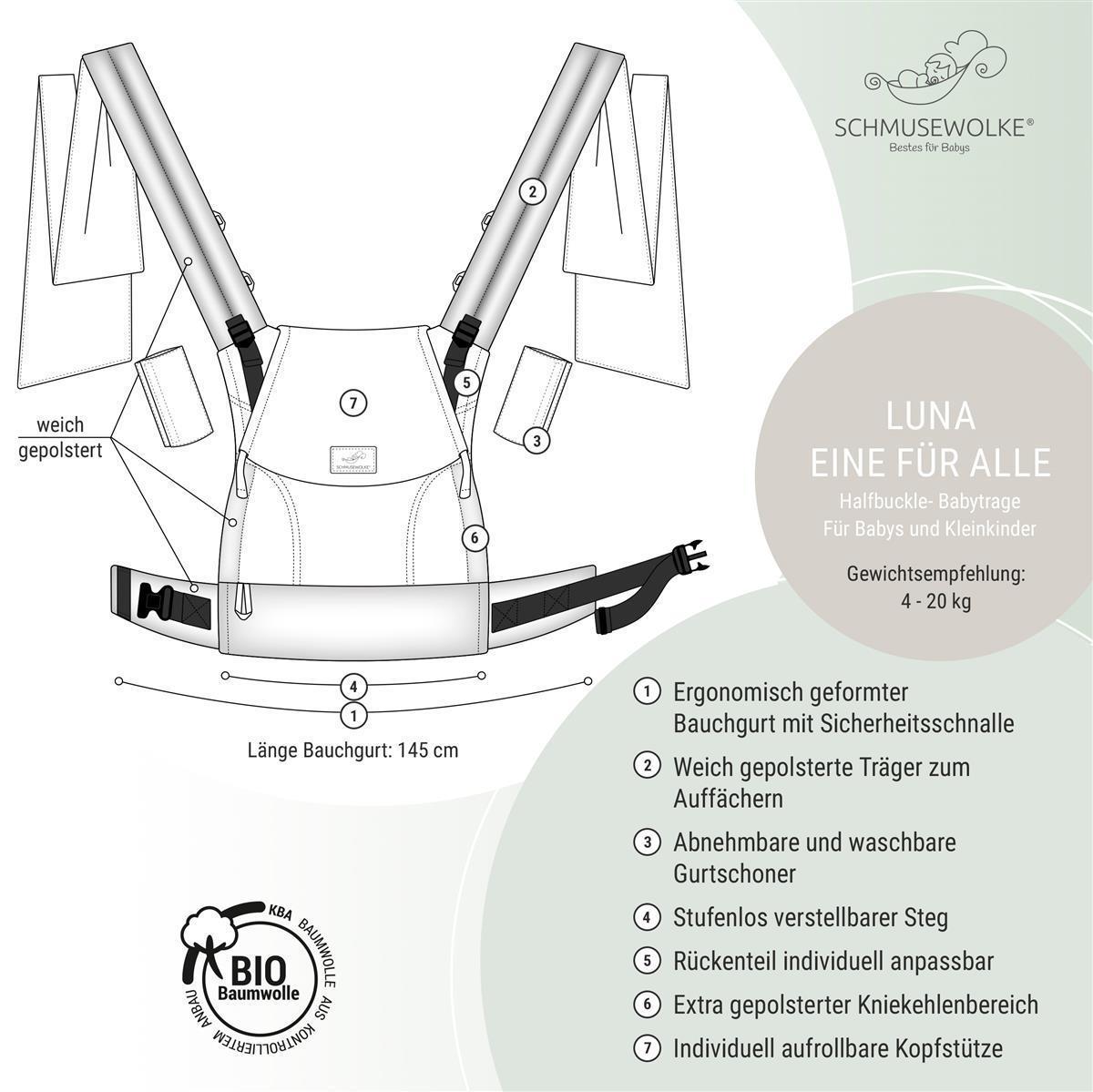 Schmusewolke Luna Halfbuckle (56 – 98 cm / 20 kg) Forrest