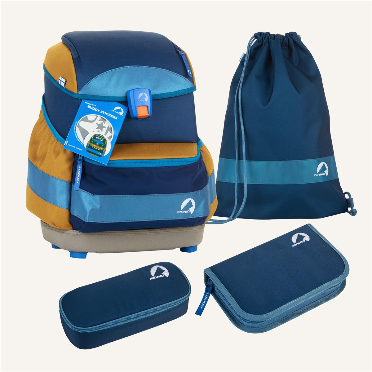 Finkid BUDDY EKO SPORT Schulranzen Set sky mix