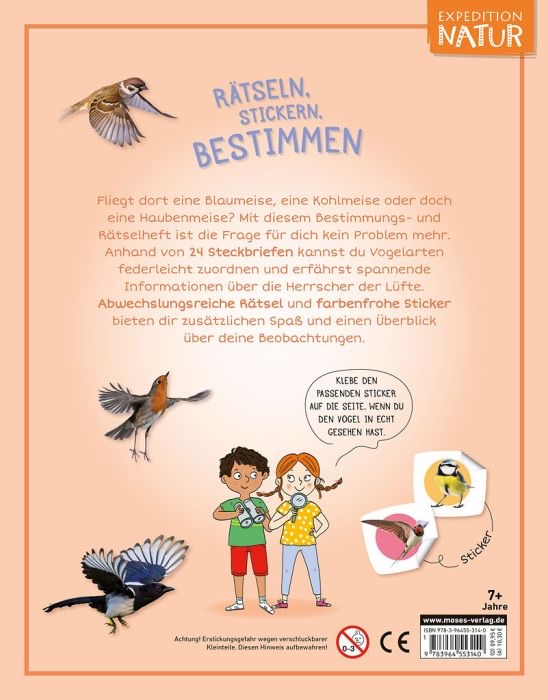 moses Expedition Natur - Rätseln, Stickern, Bestimmen Vogel