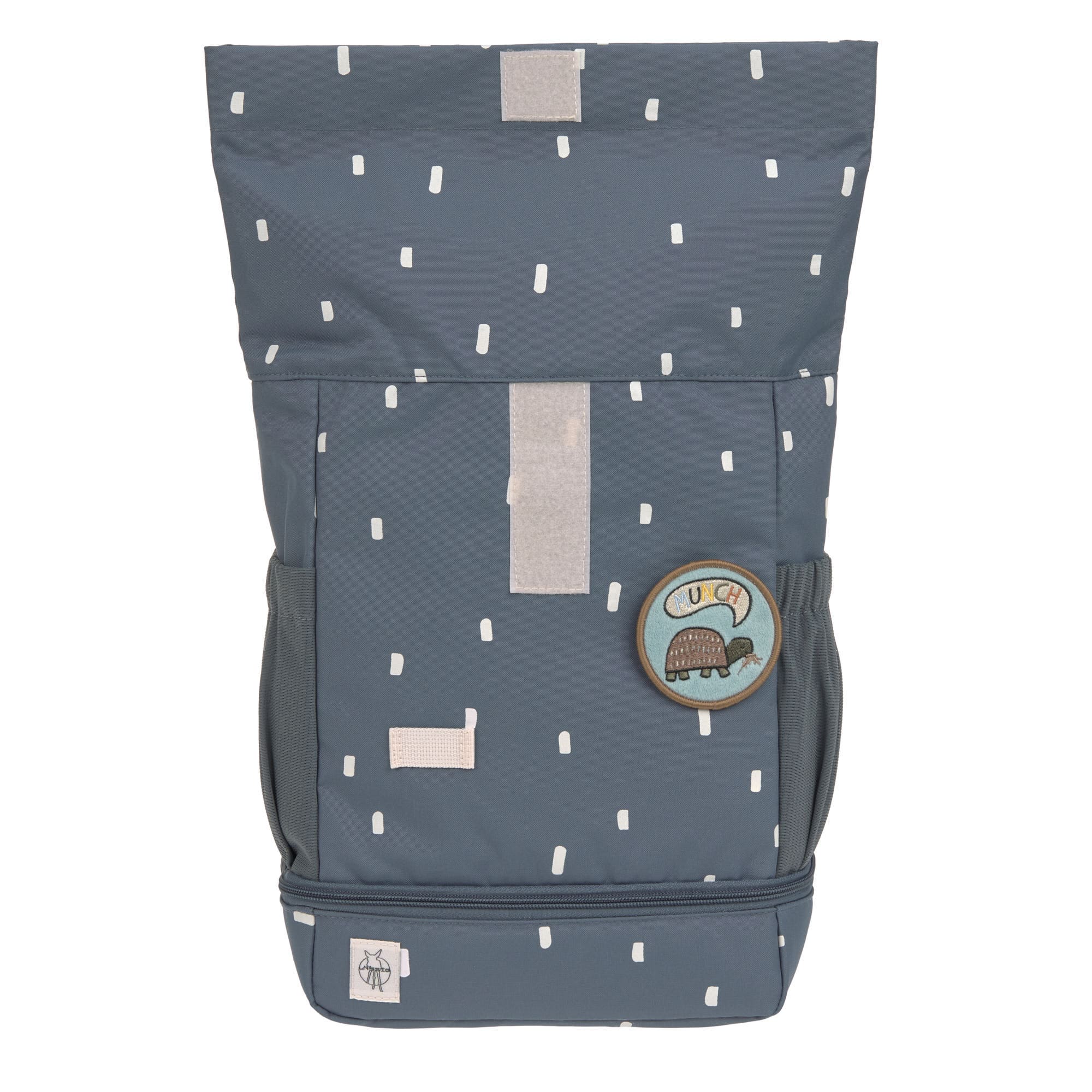 Lässig Kindergartenrucksack Rolltop Happy Prints, Dunkelblau