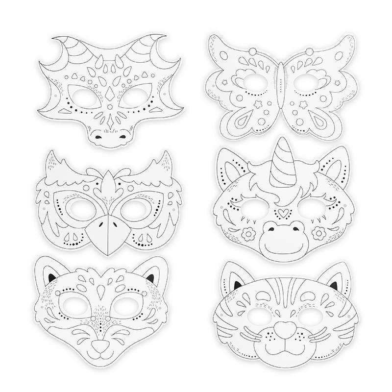 Trendhaus Bastel- & Ausmal-Masken inkl. Diamantsticker & Buntstifte