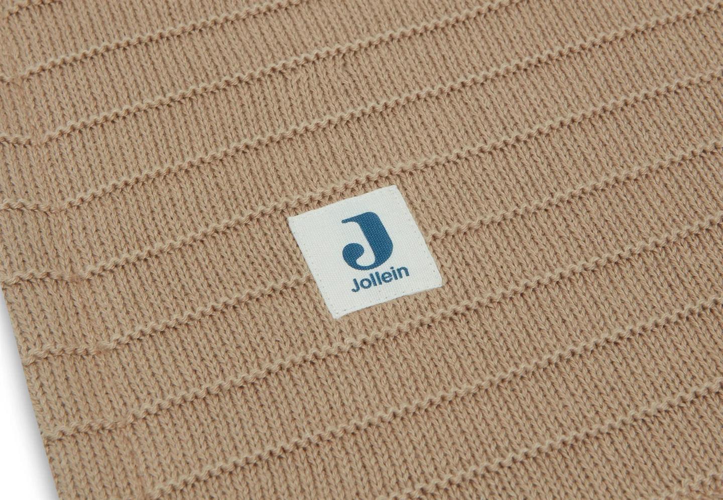 Jollein Decke Kinderbett 100x150cm Pure Knit Biscuit/Velvet GOTS