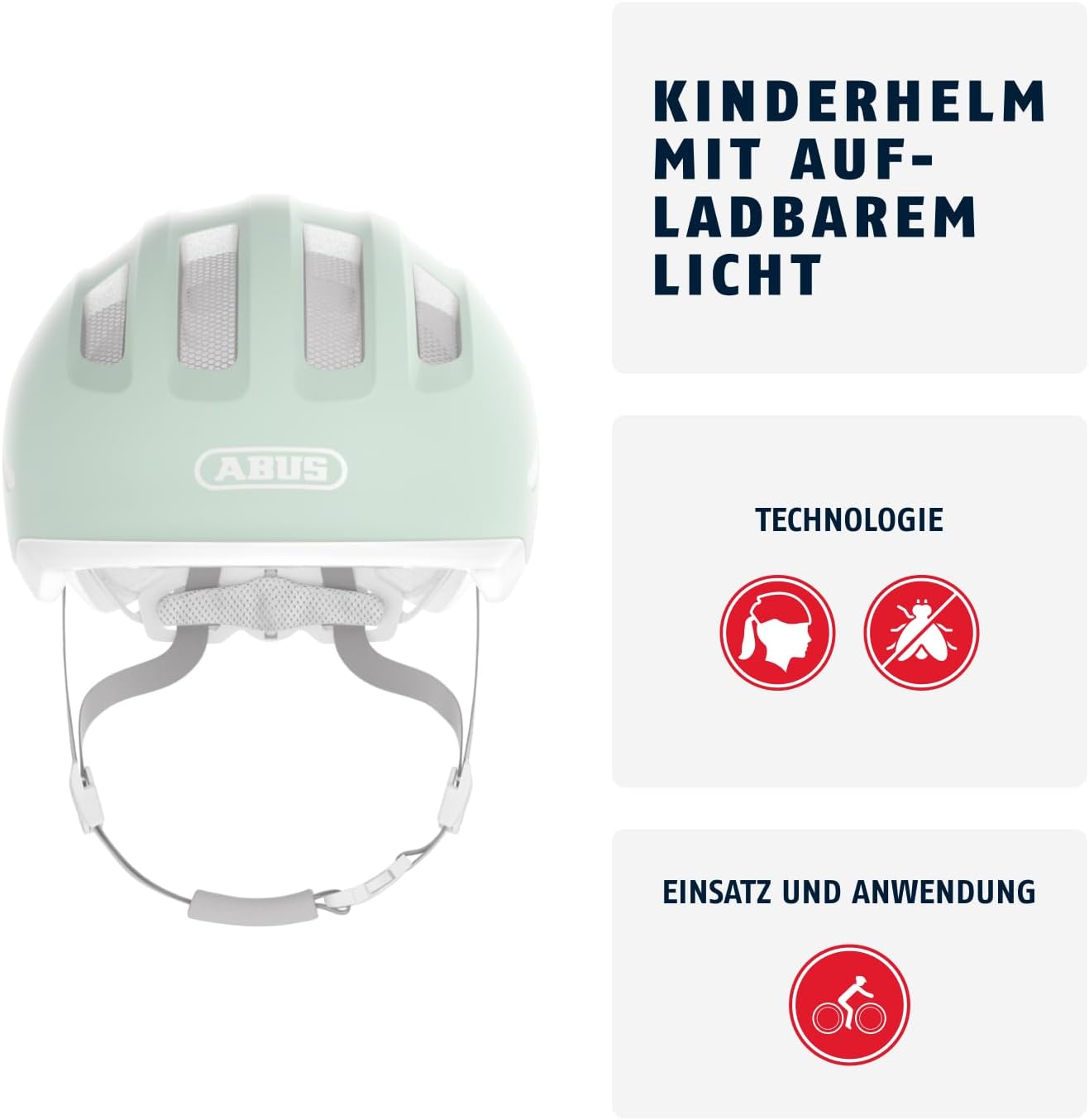 ABUS SMILEY 3.0 ACE LED 45-50 cm (S) pure mint