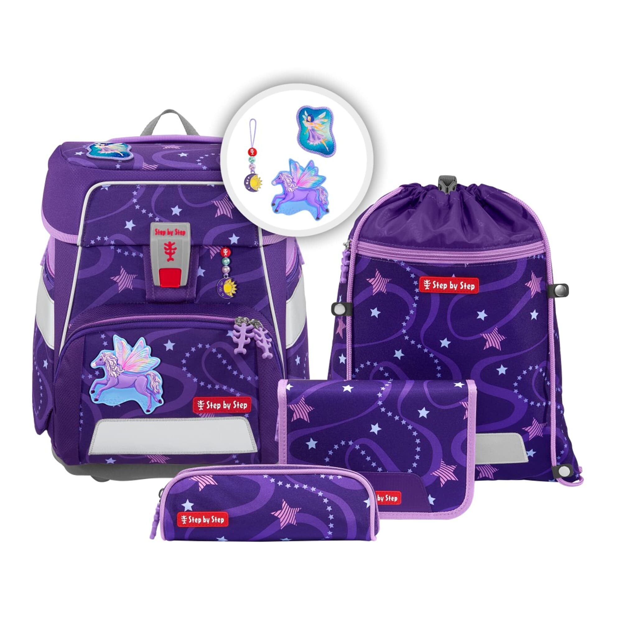 Step by Step Space Schulranzen-Set 5-tlg. Shine Pegasus Night Nuala