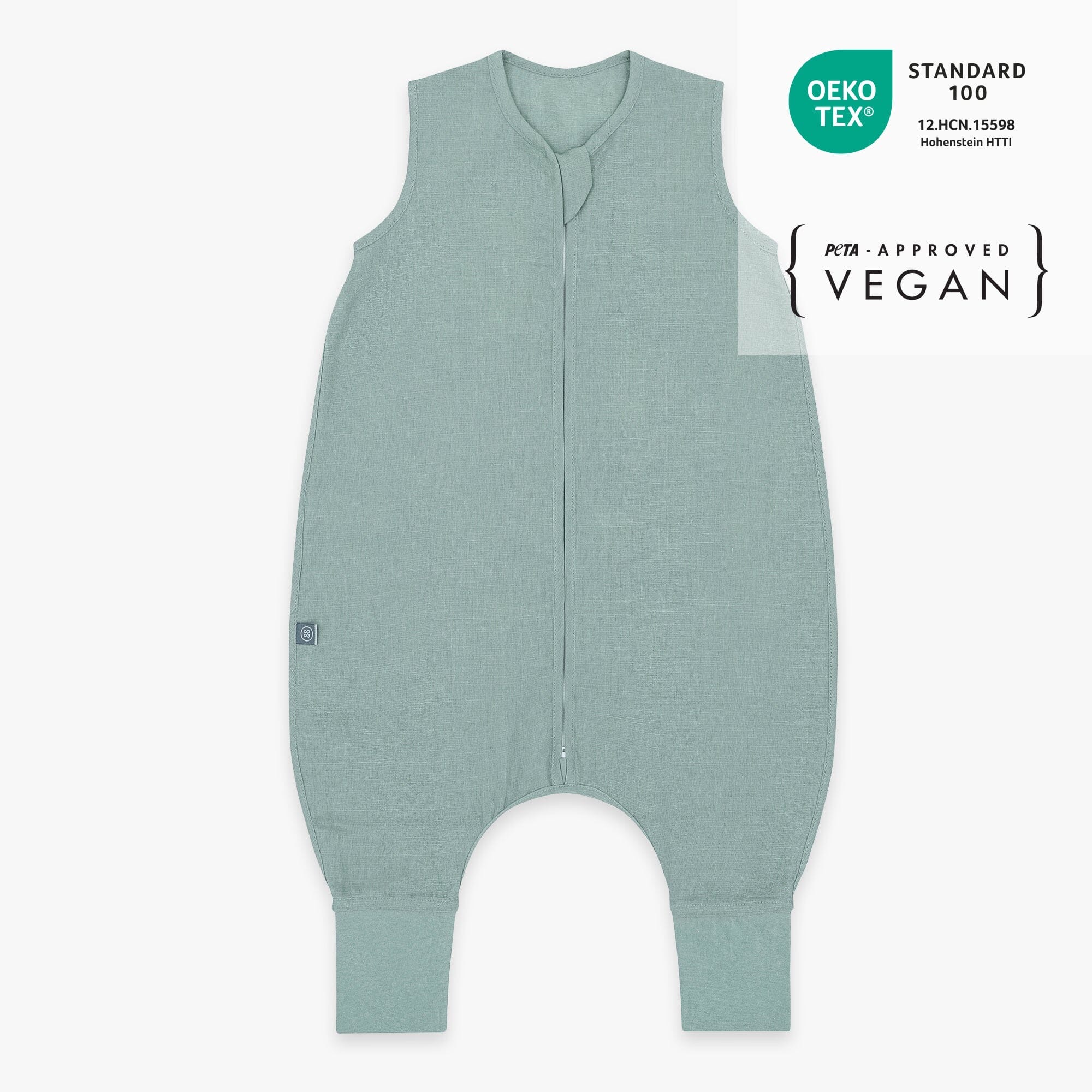 Emma & Noah Leinen Schlafsack mit Füßen 0.5 TOG 90cm Essential Mint