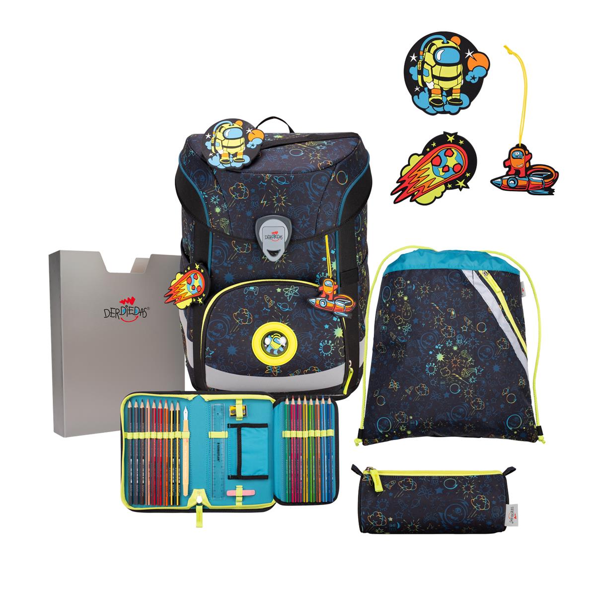 Der Die Das Schulranzen-Set Ergoflex Easy 2025 tlg. LED Crazy