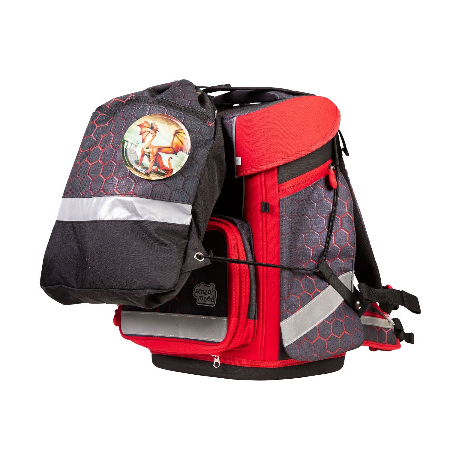 School-Mood Champion Maxx Pro 7-tlg. Schulranzenset Mika (Drache)