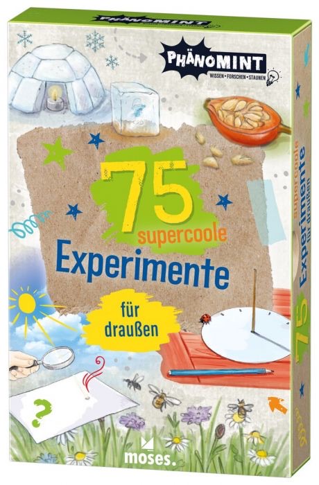moses PhänoMINT Kartenset 75 supercoole Experimente für draußen